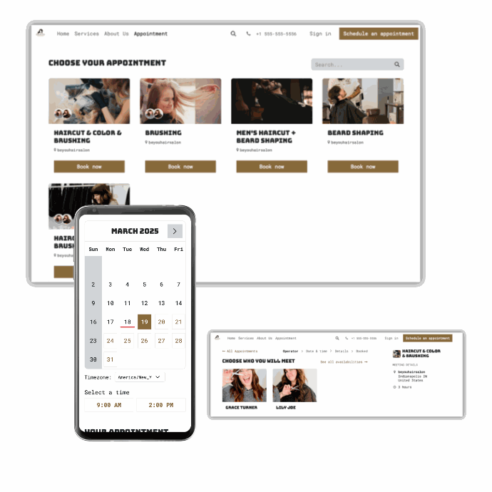 easy online booking for hair salons on odoo