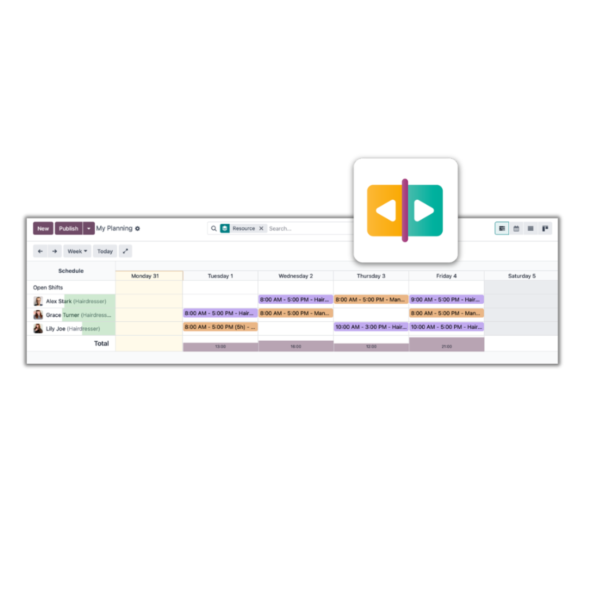 planning to keep track of employees with Odoo