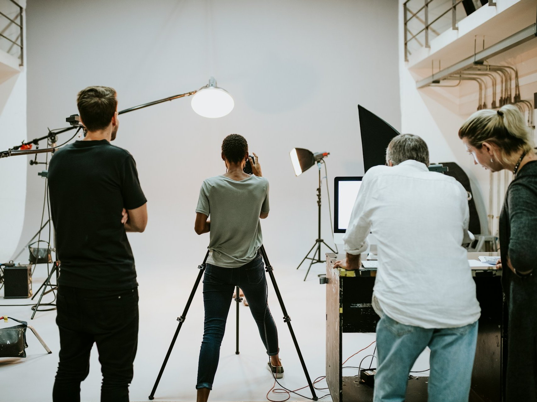 Team on set for a commercial ad 