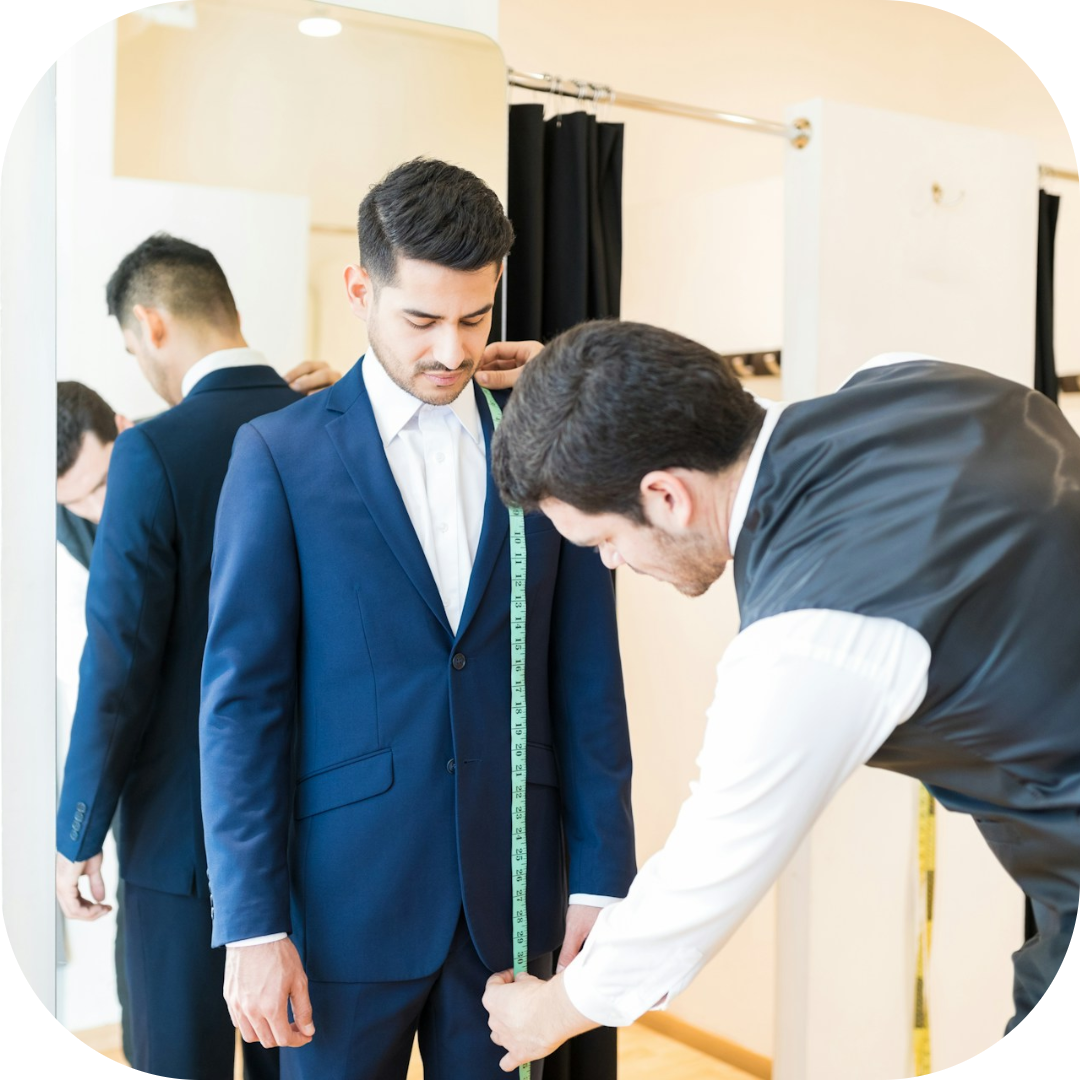 man fitting for a suit