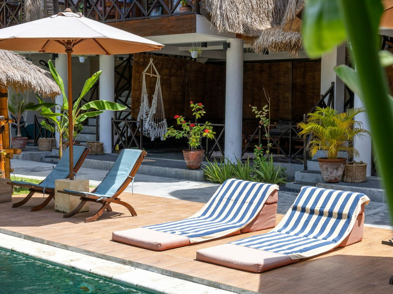 pool side at a boutique hotel