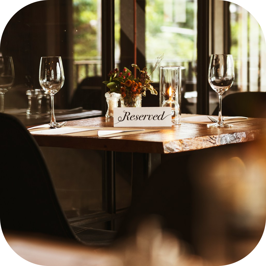 a reserved tabled for two
