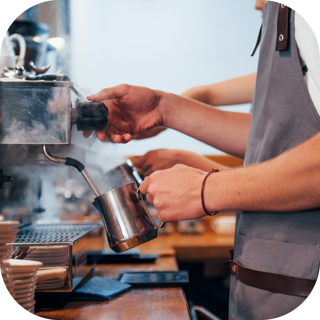 barista serving customers 