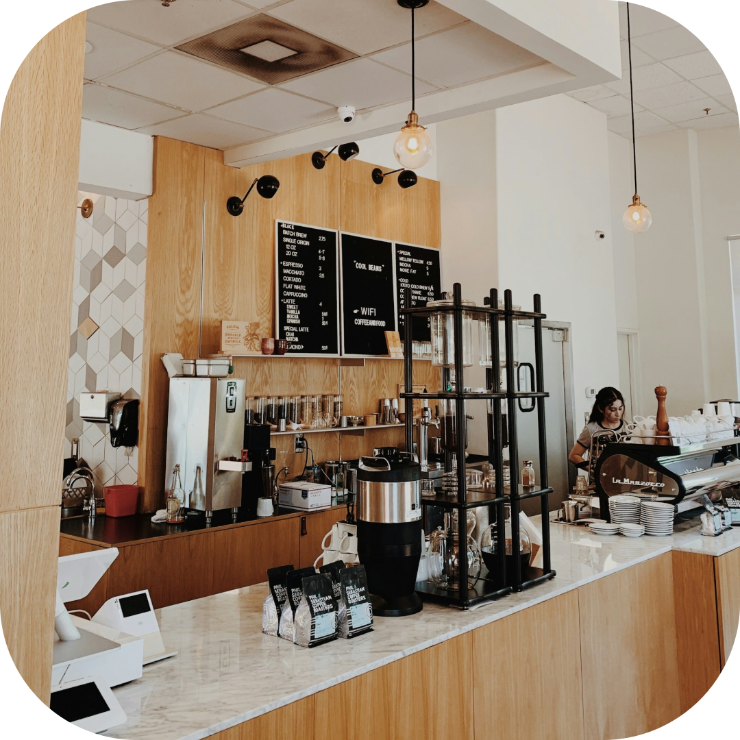 organized coffee shop