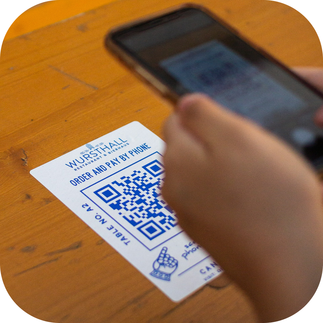 qr code menu to scan to order and pay by mobile phone