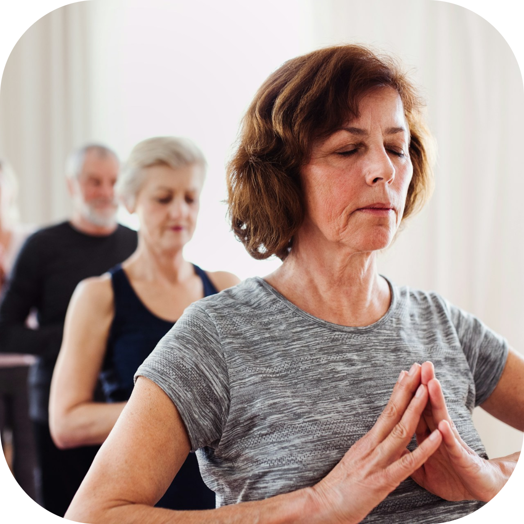 a yoga class session