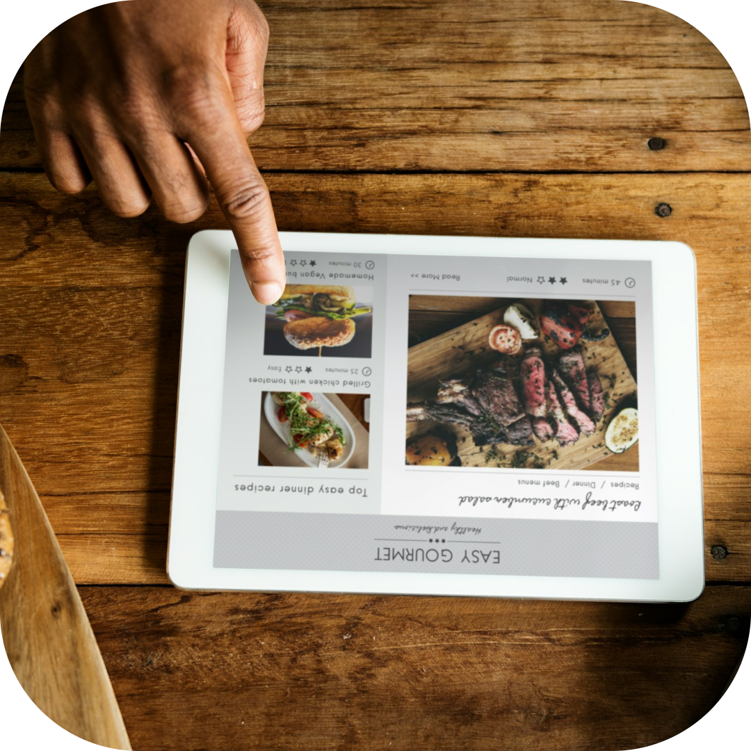 digital menu for customers