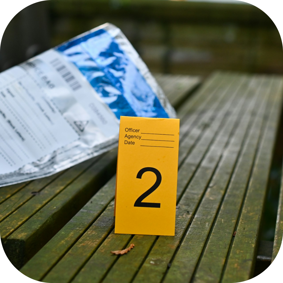 evidence bag and number