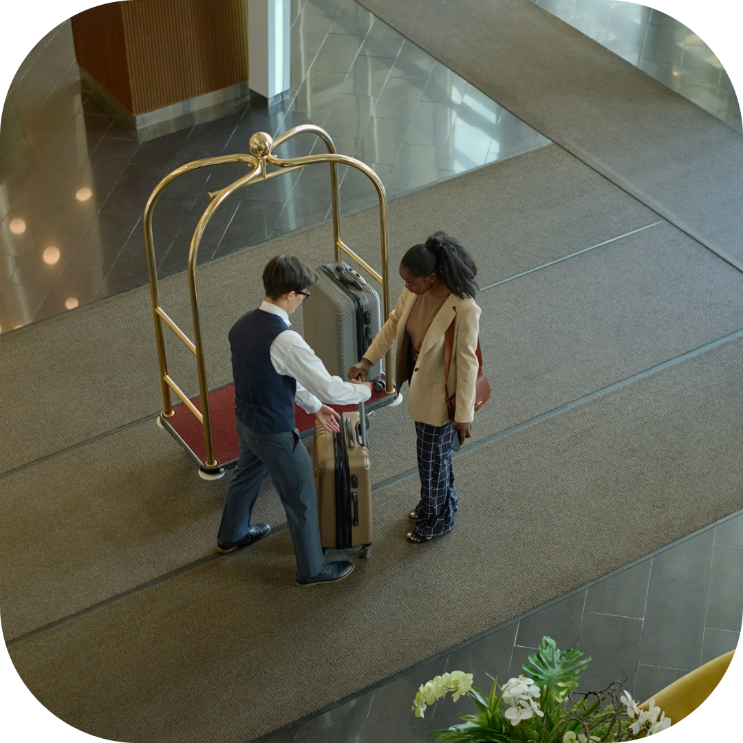 customer service at the front door