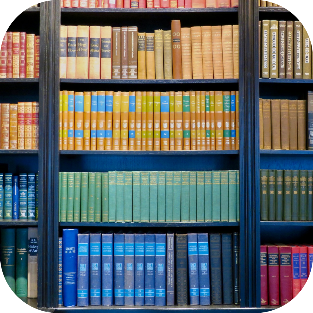 book shelf with law books