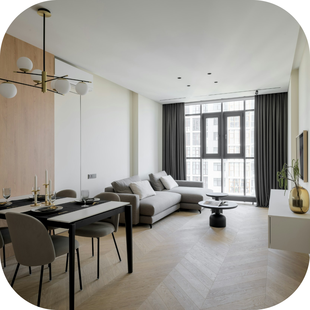 clean apartment living room