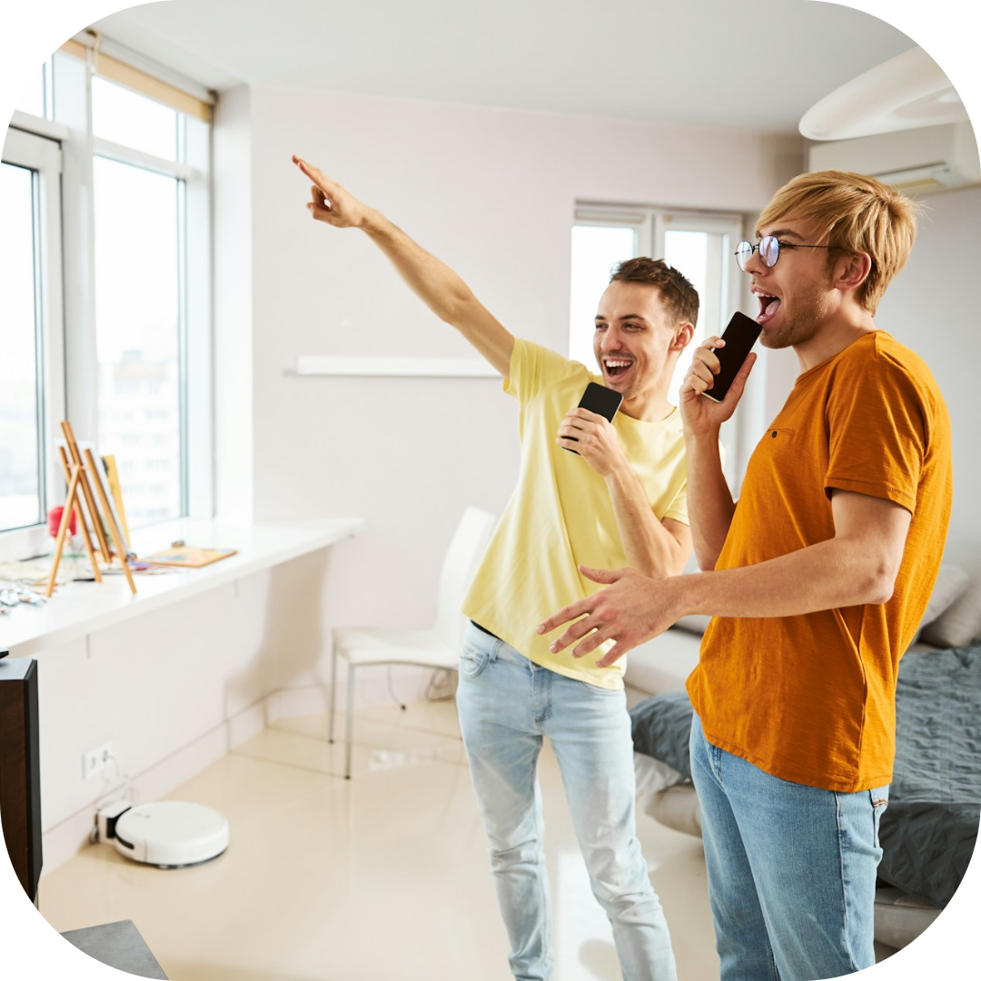 residents having a great time in their apartment