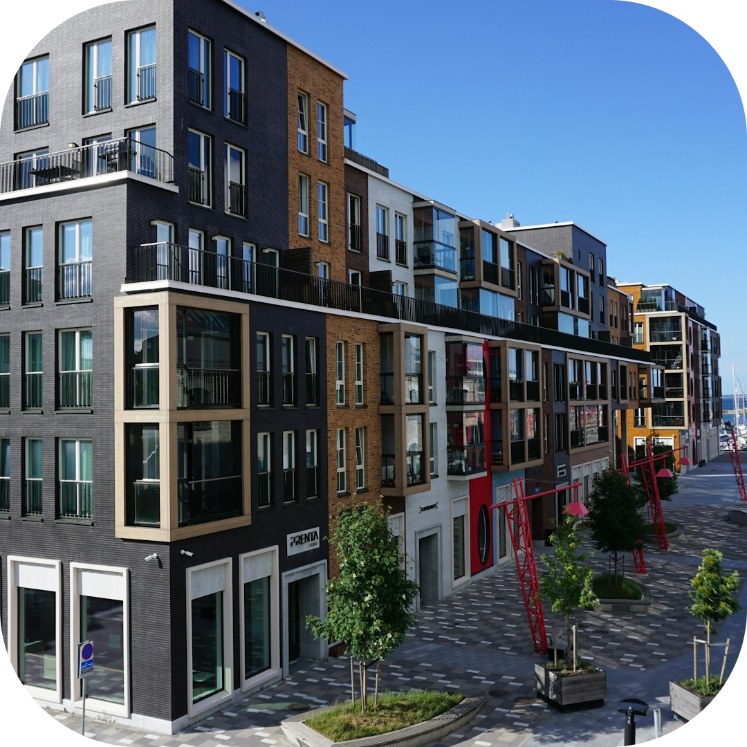 multiple new apartment buildings