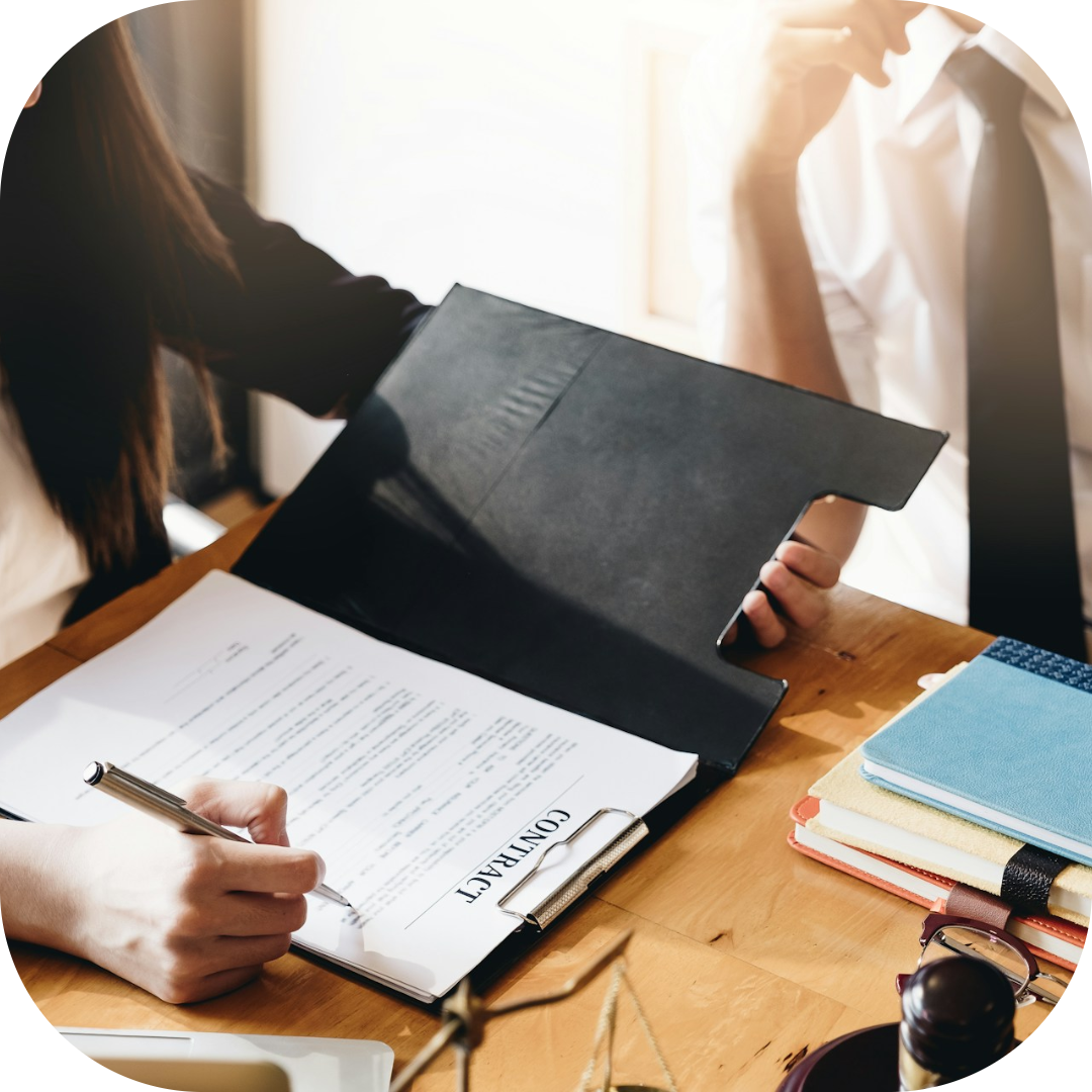 lawyer discussing contract