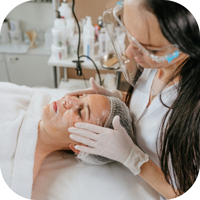 a facial being given to a client