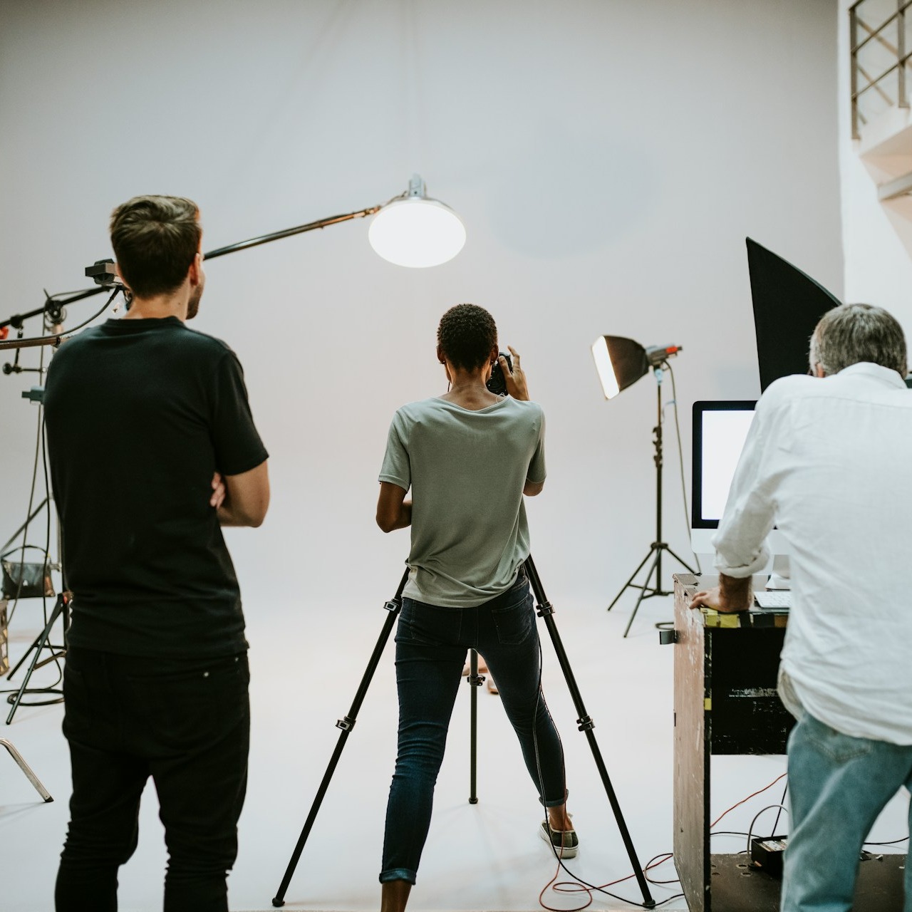 Team on set for a commercial ad 